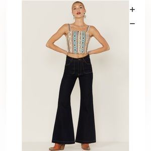 Shyanne Southwestern Stripe Print Cropped Tank Top